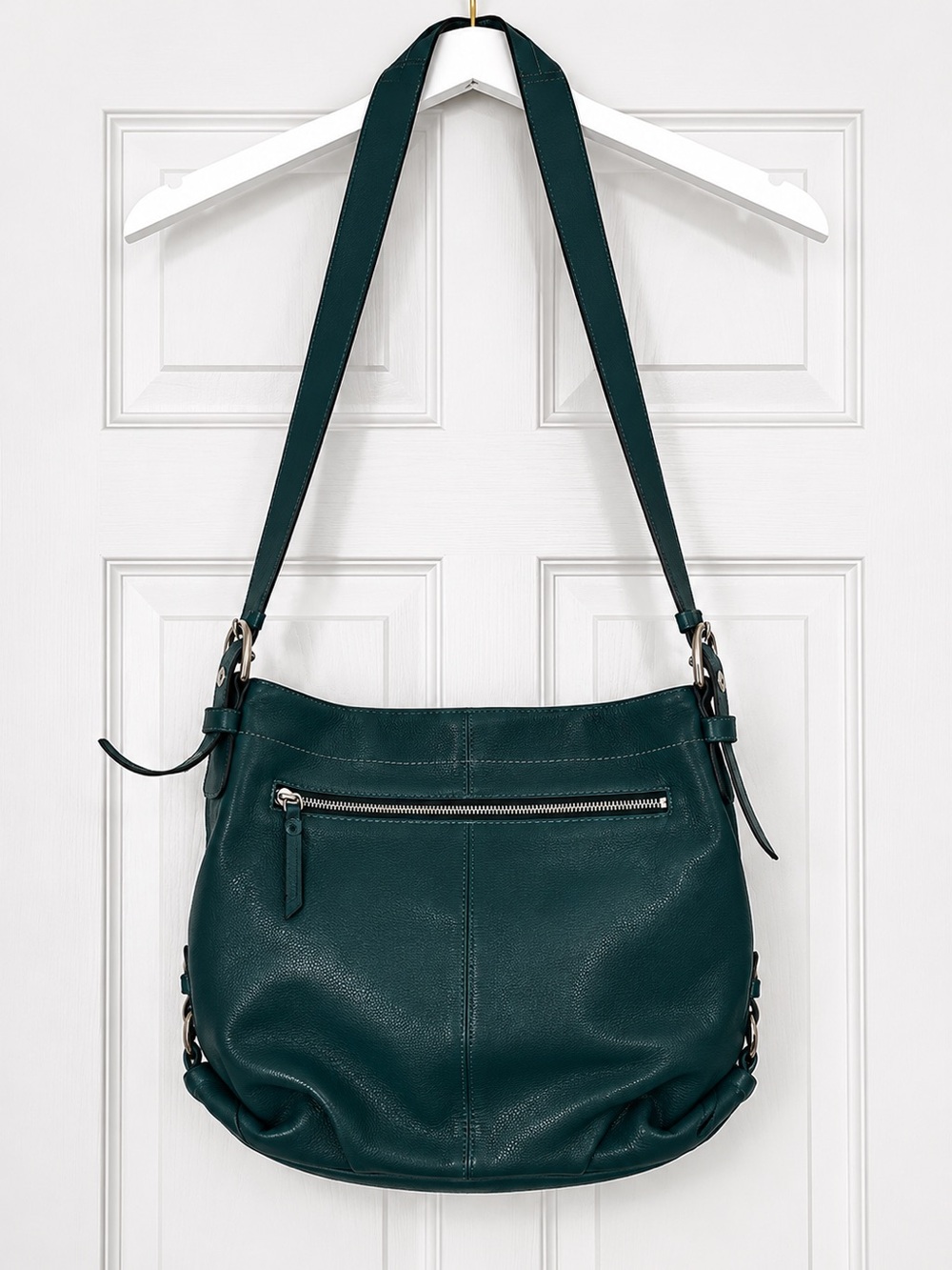 Coach Teal Leather Crossbody Hobo Bag